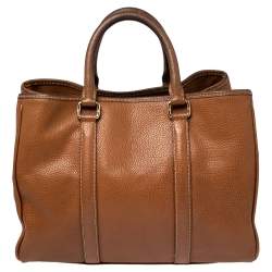 Pre Owned حقيبة يد كارولينا هيريرا ماتيو متوسطة جلد بني 