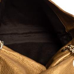 Pre Owned CH Carolina Herrera Gold Monogram Leather Audrey Shoulder Bag