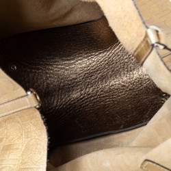 Pre Owned حقيبة يد توتس سي أتش كارولينا هيريرا ماتريوشكا جلد مونوغرامي ذهبي 