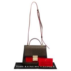 Pre Owned حقيبة سي إتش كارولينا هيريرا جلد وكانفاس مونوغرامي مقوى متعدد الألوان بيد علوية