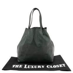 Pre Owned Carolina Herrera Green Monogram Leather Matryoshka Tote