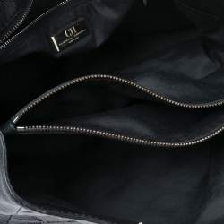 Pre Owned CH Carolina Herrera Black Quilt Pattern Leather Chain Shopper Tote