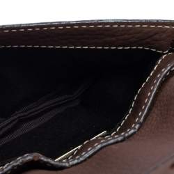 Pre Owned CH Carolina Herrera Brown Leather Double Flap Chain Bag