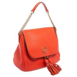 Pre Owned Carolina Herrera Rose Red Leather Zip Hobo