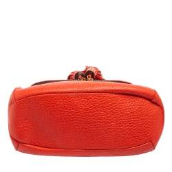 Pre Owned Carolina Herrera Rose Red Leather Zip Hobo