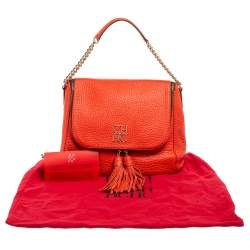 Pre Owned Carolina Herrera Rose Red Leather Zip Hobo