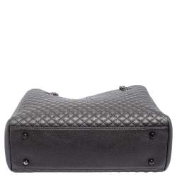 Pre Owned Carolina Herrera Dark Grey Micro Quilted Leather Chain Tote