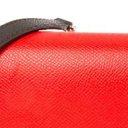 Pre Owned Carolina Herrera Brown/Red Coated Canvas and Leather Small Carry On Bandoulière Bag