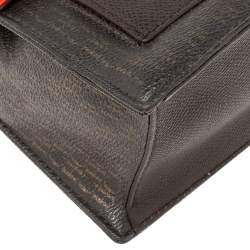 Pre Owned Carolina Herrera Brown/Red Coated Canvas and Leather Small Carry On Bandoulière Bag