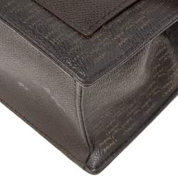 Pre Owned Carolina Herrera Brown/Red Coated Canvas and Leather Small Carry On Bandoulière Bag