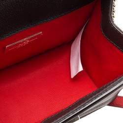 Pre Owned Carolina Herrera Brown/Red Coated Canvas and Leather Small Carry On Bandoulière Bag