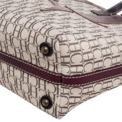 Pre Owned Carolina Herrera Multicolor Monogram Canvas And Leather Shopper Tote