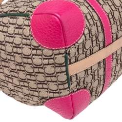 CH Carolina Herrera Multicolor Signature Canvas And Leather Andy Boston Bag