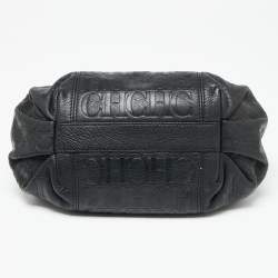 Pre Owned CH Carolina Herrera Monogram Embossed Leather Chain Hobo