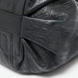 Pre Owned CH Carolina Herrera Monogram Embossed Leather Chain Hobo