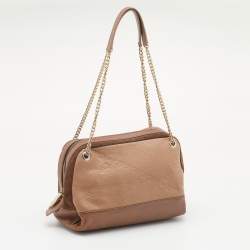 CH Carolina Herrera Brown Leather And Suede Chain Satchel