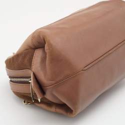 CH Carolina Herrera Brown Leather And Suede Chain Satchel