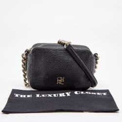 مملوكة مسبقًا حقيبة كروس سي أتش كارولينا هيريرا جلد أسود 