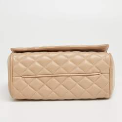 مملوكة مسبقًا CH Carolina Herrera Beige Quilted Leather Flap Shoulder Bag