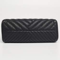 مملوكة مسبقًا CH Carolina Herrera Black Quilted Leather Flap Top Handle Bag