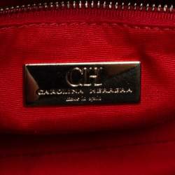 Pre Owned CH Carolina Herrera Multicolor Monogram Coated Canvas and Leather Flap Crossbody Bag