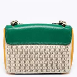 Pre Owned CH Carolina Herrera Multicolor Monogram Coated Canvas and Leather Flap Crossbody Bag