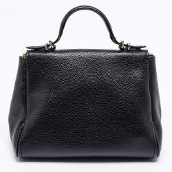 Pre Owned CH Carolina Herrera Black Leather Mini Minuetto Flap Top Handle Bag