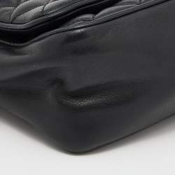 مملوكة مسبقًا CH Carolina Herrera Black Quilted Leather Flap Chain Shoulder Bag