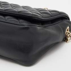 مملوكة مسبقًا CH Carolina Herrera Black Quilted Leather Flap Chain Shoulder Bag