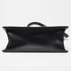 Pre Owned حقيبة بيد علوية سي أتش كارولينا هيريرا جلد منقوش مونوغرامي أسود