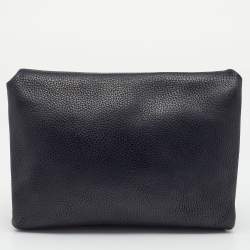 CH Carolina Herrera Black Leather Fringe Chain Shoulder Bag
