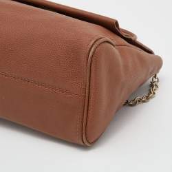 Pre Owned حقيبة بيد علوية سي إتش كارولينا هيريرا مينوتو جلد بني