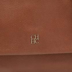 Pre Owned حقيبة بيد علوية سي إتش كارولينا هيريرا مينوتو جلد بني