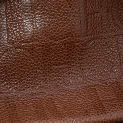 Pre Owned حقيبة بيد علوية سي إتش كارولينا هيريرا مينوتو جلد بني