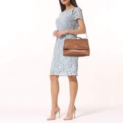 Pre Owned حقيبة بيد  علوية سي إتش كارولينا هيريرا مينوتو جلد بني