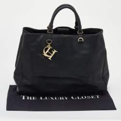 Pre Owned CH Carolina Herrera Black Leather Tote