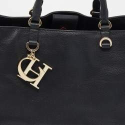 Pre Owned CH Carolina Herrera Black Leather Tote