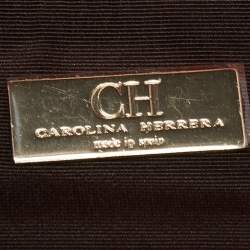مملوكة مسبقًا CH Carolina Herrera Red Monogram Leather Jerry Chain Clutch