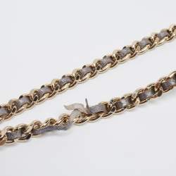 Pre Owned CH Carolina Herrera Metallic Grey Quilted Leather Flap Chain Shoulder Bag