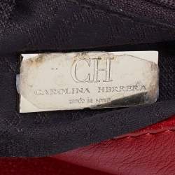 Pre Owned CH Carolina Herrera Red Leather Flap Chain Shoulder Bag