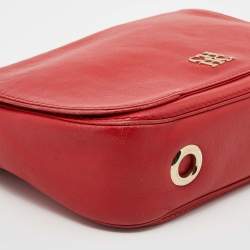 Pre Owned CH Carolina Herrera Red Leather Flap Chain Shoulder Bag