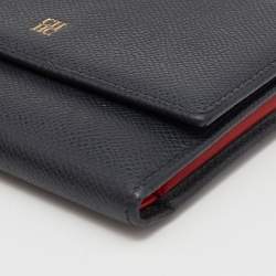 مملوكة مسبقًا CH Carolina Herrera Black Leather Tri Fold Wallet