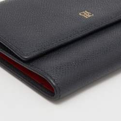 مملوكة مسبقًا CH Carolina Herrera Black Leather Tri Fold Wallet