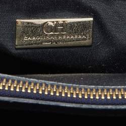 Pre Owned CH Carolina Herrera Black Embossed Quilted Leather Chain Shoulder Bag