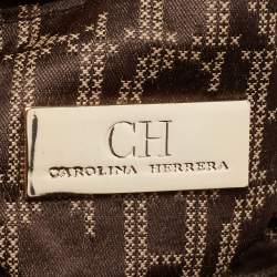 Pre Owned CH Carolina Herrera Brown Nylon and Leather Bow Bucket Bag