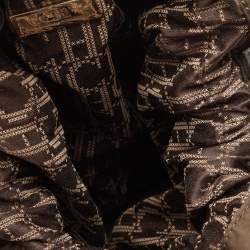 Pre Owned CH Carolina Herrera Brown Nylon and Leather Bow Bucket Bag