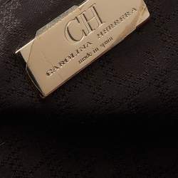 Pre Owned CH Carolina Herrera Burundy Leather Matteo Tote