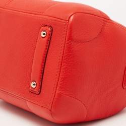 Pre Owned CH Carolina Herrera Orange Leather Bowler Bag