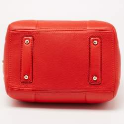 Pre Owned CH Carolina Herrera Orange Leather Bowler Bag