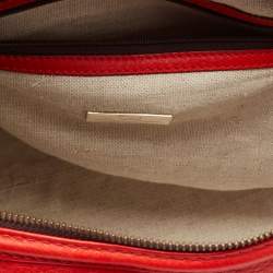 Pre Owned CH Carolina Herrera Orange Leather Bowler Bag